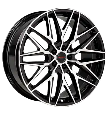 Highlight Secret Wheels SW5 black full polish 7.5x17 ET28 5x112 CB66.6