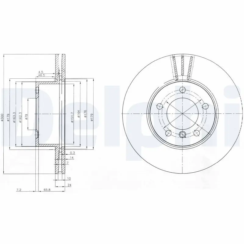 DELPHI Bremsscheibe (BG3998C) KFZ-7064249 Neu